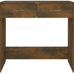vidaXL Escritorio de madera contrachapada 80x40x75 cm Roble ahumado