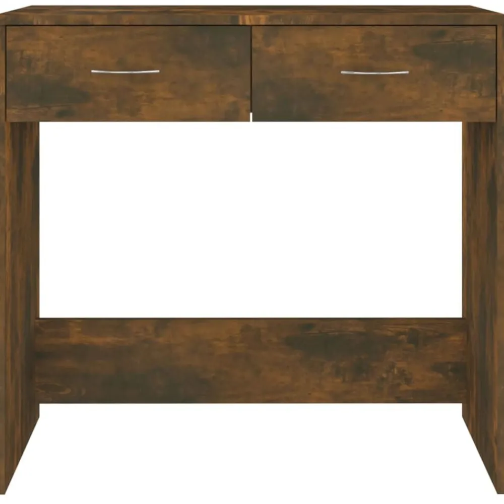 vidaXL Escritorio de madera contrachapada 80x40x75 cm Roble ahumado