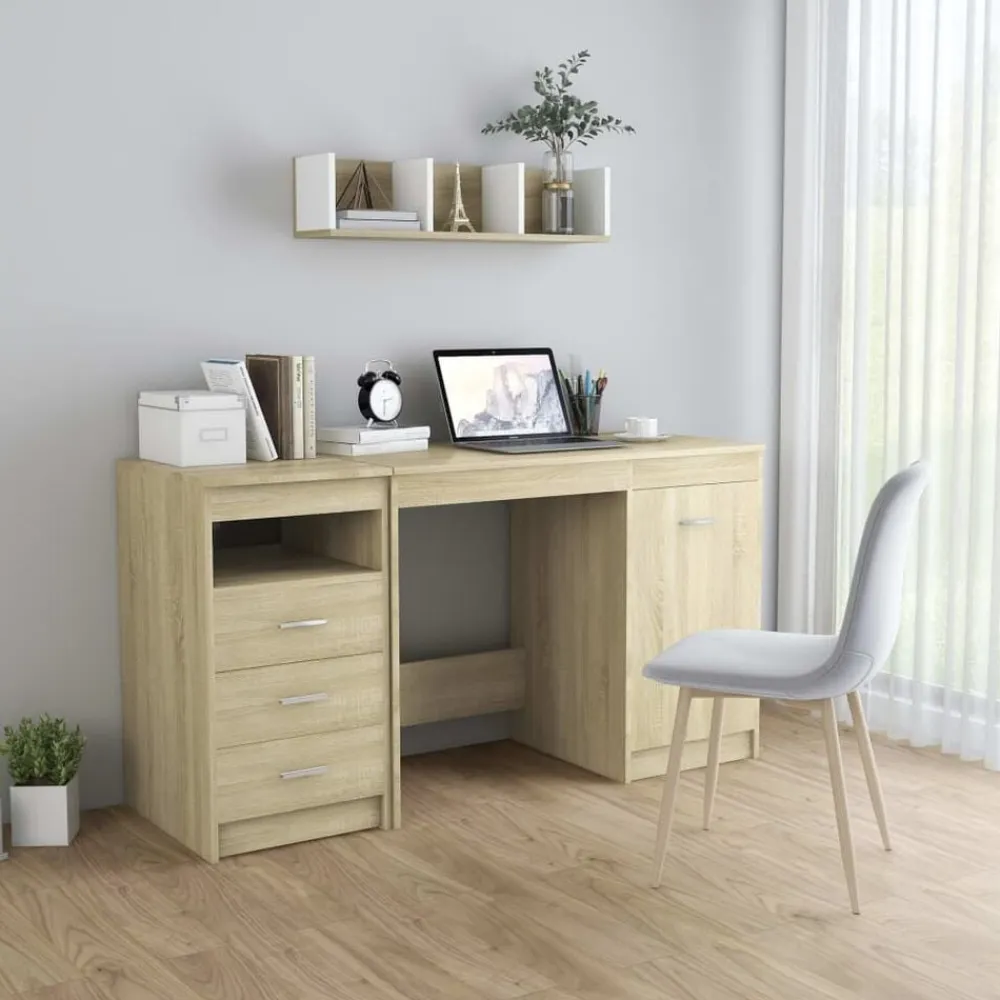 vidaXL Escritorio de madera de ingeniería 140x50x76 cm Roble Sonoma Best