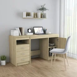 vidaXL Escritorio de madera de ingeniería 140x50x76 cm Roble Sonoma Best