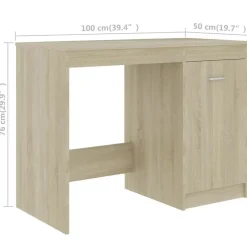 vidaXL Escritorio de madera de ingeniería 140x50x76 cm Roble Sonoma Best