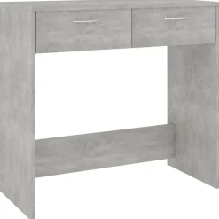 vidaXL Mobiliario De Oficina-Escritorio de madera contrachapada gris hormigón 80x40x75 cm