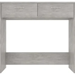 vidaXL Mobiliario De Oficina-Escritorio de madera contrachapada gris hormigón 80x40x75 cm