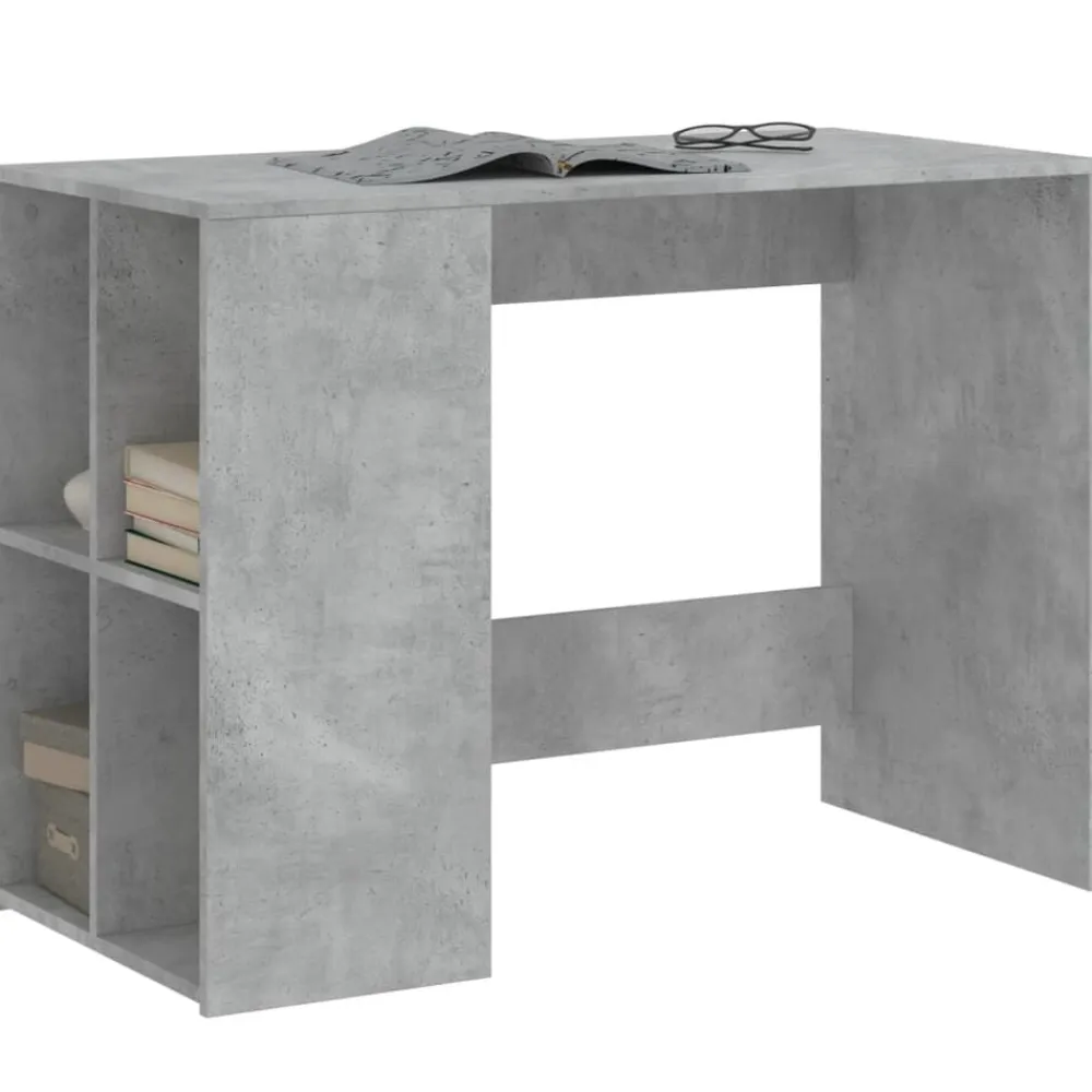 vidaXL Escritorio de madera de ingeniería gris hormigón 102x50x75 cm Gris hormigón Clearance