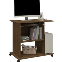 vidaXL Mobiliario De Oficina-Escritorio de madera contrachapada roble ahumado 80x50x75 cm