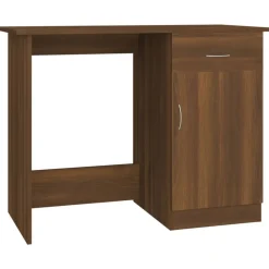 vidaXL Escritorio de madera contrachapada marrón roble 100x50x76 cm Marrón roble Clearance