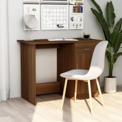 vidaXL Escritorio de madera contrachapada marrón roble 100x50x76 cm Marr&oacute;n roble Clearance