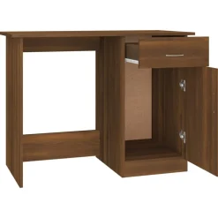 vidaXL Escritorio de madera contrachapada marrón roble 100x50x76 cm Marr&oacute;n roble Clearance