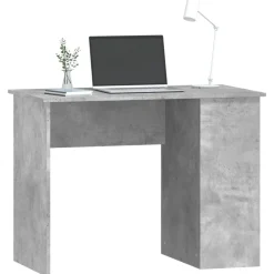 vidaXL Escritorio de madera contrachapada gris hormigón 100x55x75 cm Gris hormigón Online