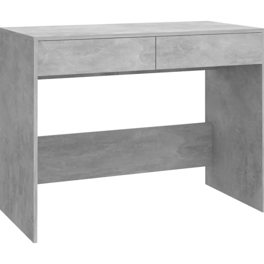 vidaXL Mobiliario De Oficina-Escritorio de madera contrachapada gris hormigón 101x50x76,5 cm