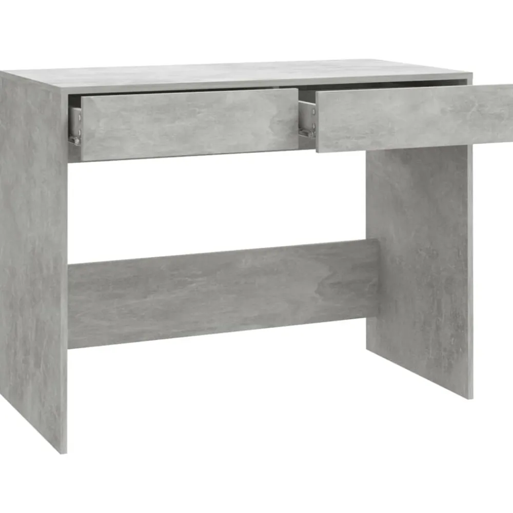 vidaXL Mobiliario De Oficina-Escritorio de madera contrachapada gris hormigón 101x50x76,5 cm