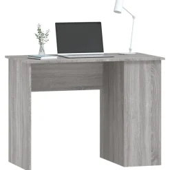 vidaXL Escritorio de madera contrachapada 100x55x75 cm Gris sonoma New