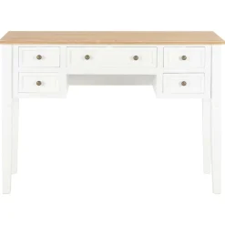 vidaXL Escritorio de madera blanco 109,5x45x77,5 cm Marr&oacute;n y blanco Hot