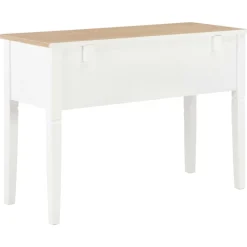 vidaXL Escritorio de madera blanco 109,5x45x77,5 cm Marr&oacute;n y blanco Hot