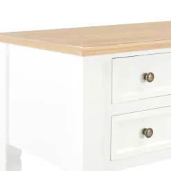 vidaXL Escritorio de madera blanco 109,5x45x77,5 cm Marr&oacute;n y blanco Hot