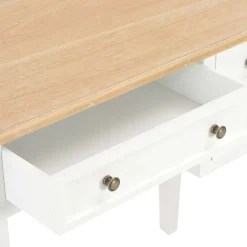 vidaXL Escritorio de madera blanco 109,5x45x77,5 cm Marr&oacute;n y blanco Hot