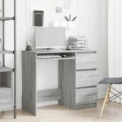 vidaXL Escritorio de madera contrachapada 90x45x76 cm Gris sonoma Outlet