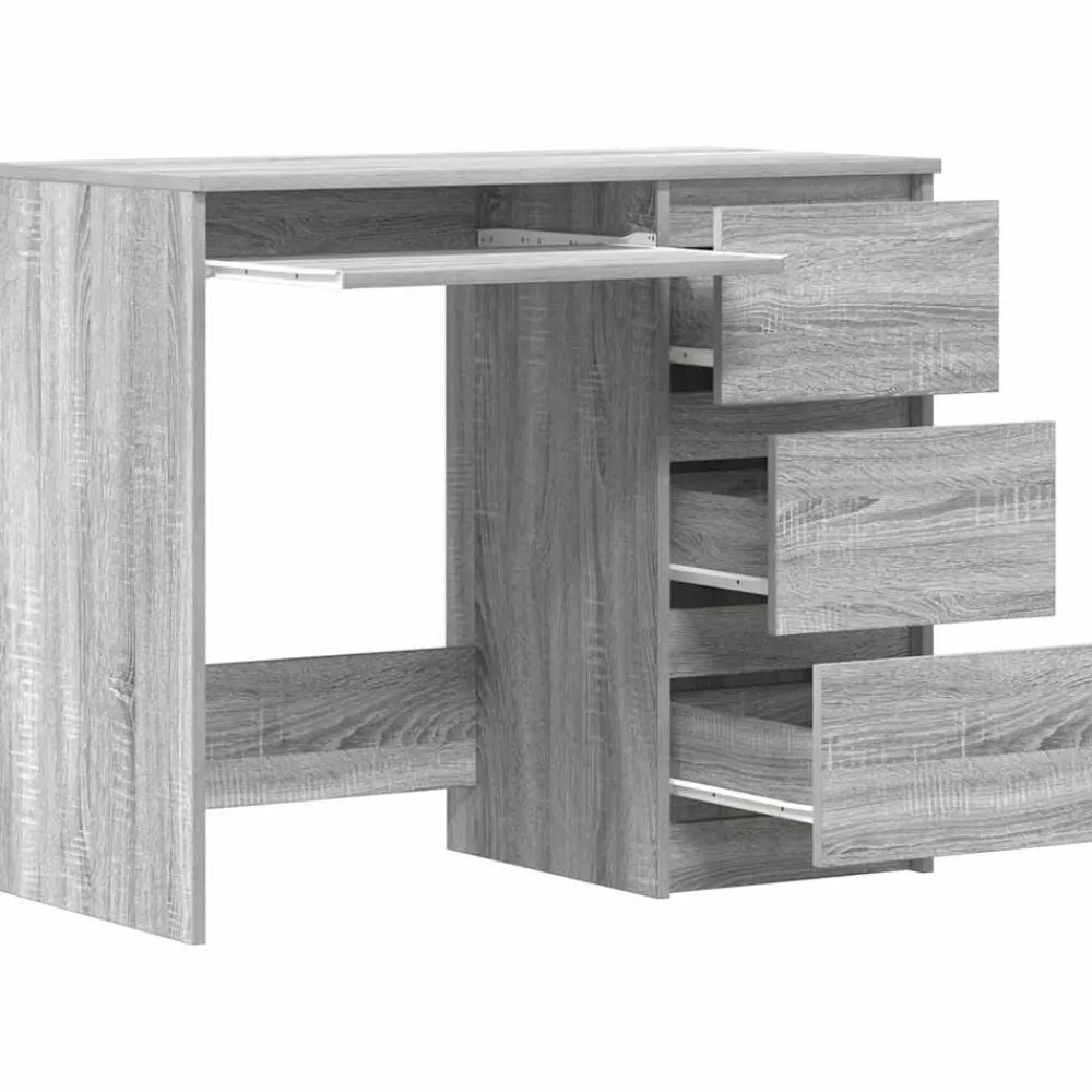 vidaXL Escritorio de madera contrachapada 90x45x76 cm Gris sonoma Outlet