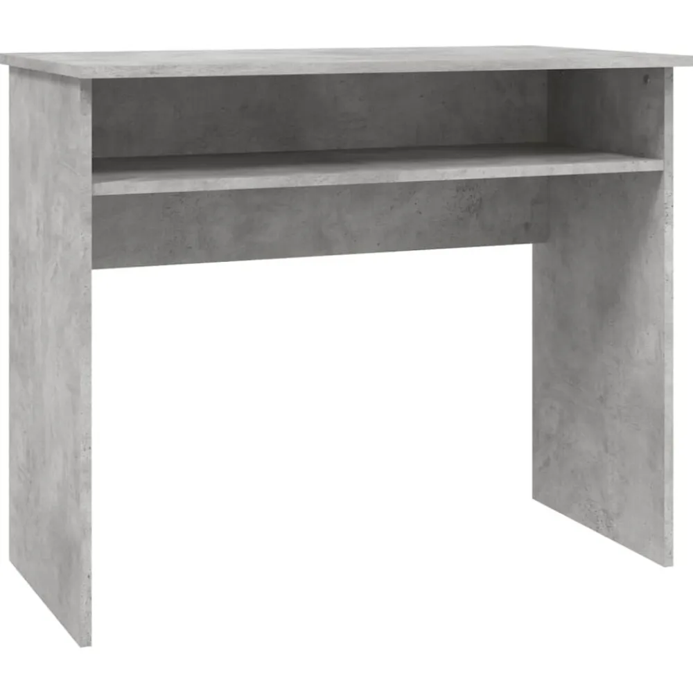 vidaXL Mobiliario De Oficina-Escritorio de madera contrachapada gris hormigón 90x50x74 cm