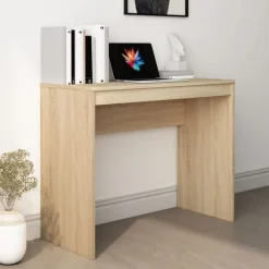 vidaXL Mobiliario De Oficina-Escritorio de madera contrachapada color roble 90x40x72 cm