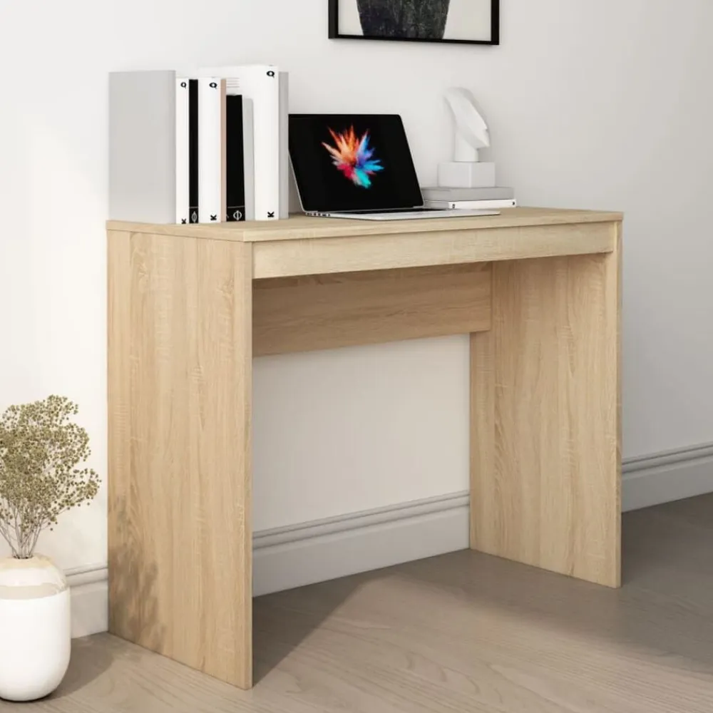 vidaXL Mobiliario De Oficina-Escritorio de madera contrachapada color roble 90x40x72 cm