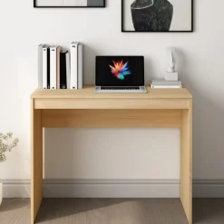 vidaXL Mobiliario De Oficina-Escritorio de madera contrachapada color roble 90x40x72 cm