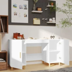 vidaXL Mobiliario De Oficina-Escritorio de madera contrachapada 140x50x75 cm