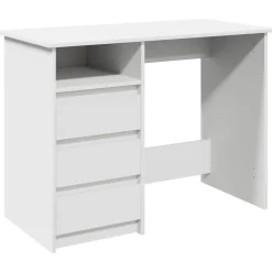 vidaXL Escritorio de madera de ingeniería 102x50x75 cm Blanco Clearance