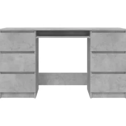 vidaXL Escritorio de madera contrachapada gris 140x50x77 cm Gris hormigón Hot