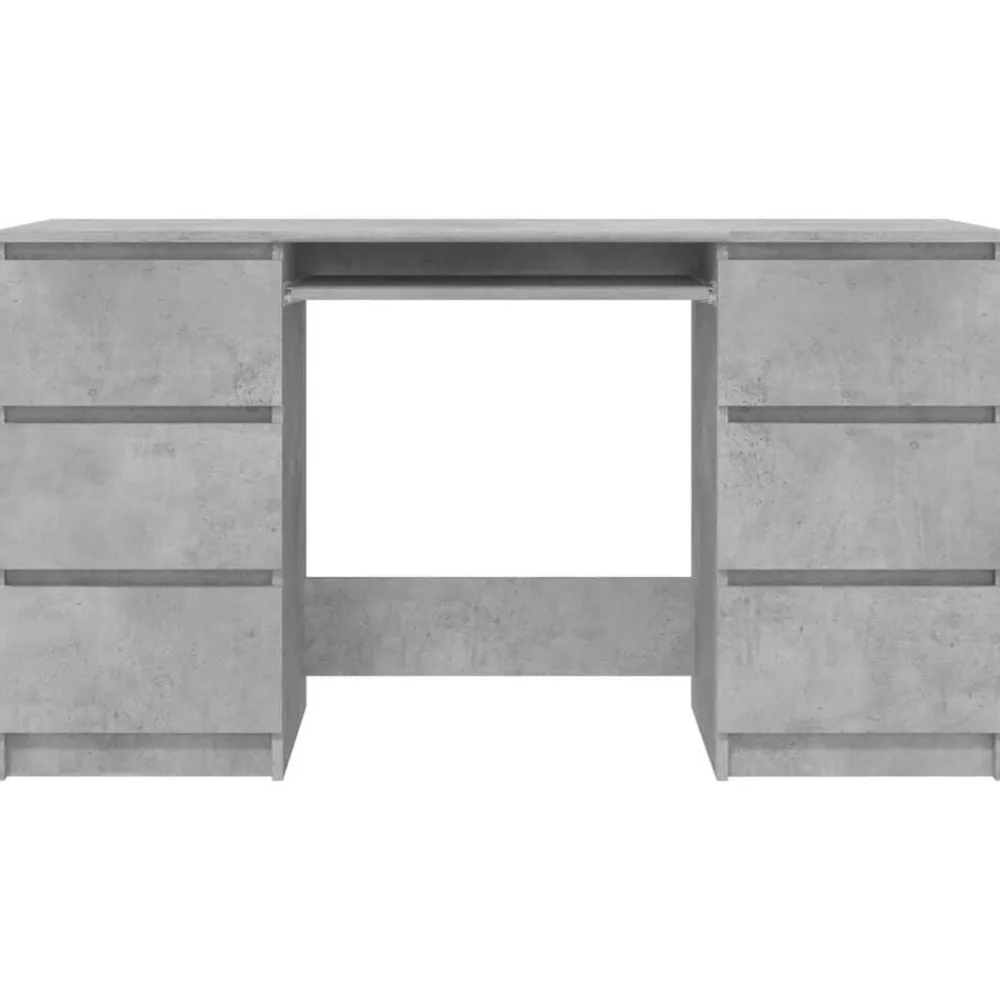 vidaXL Escritorio de madera contrachapada gris 140x50x77 cm Gris hormigón Hot