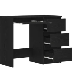 vidaXL Escritorio de madera contrachapada 90x45x76 cm Roble negro Hot