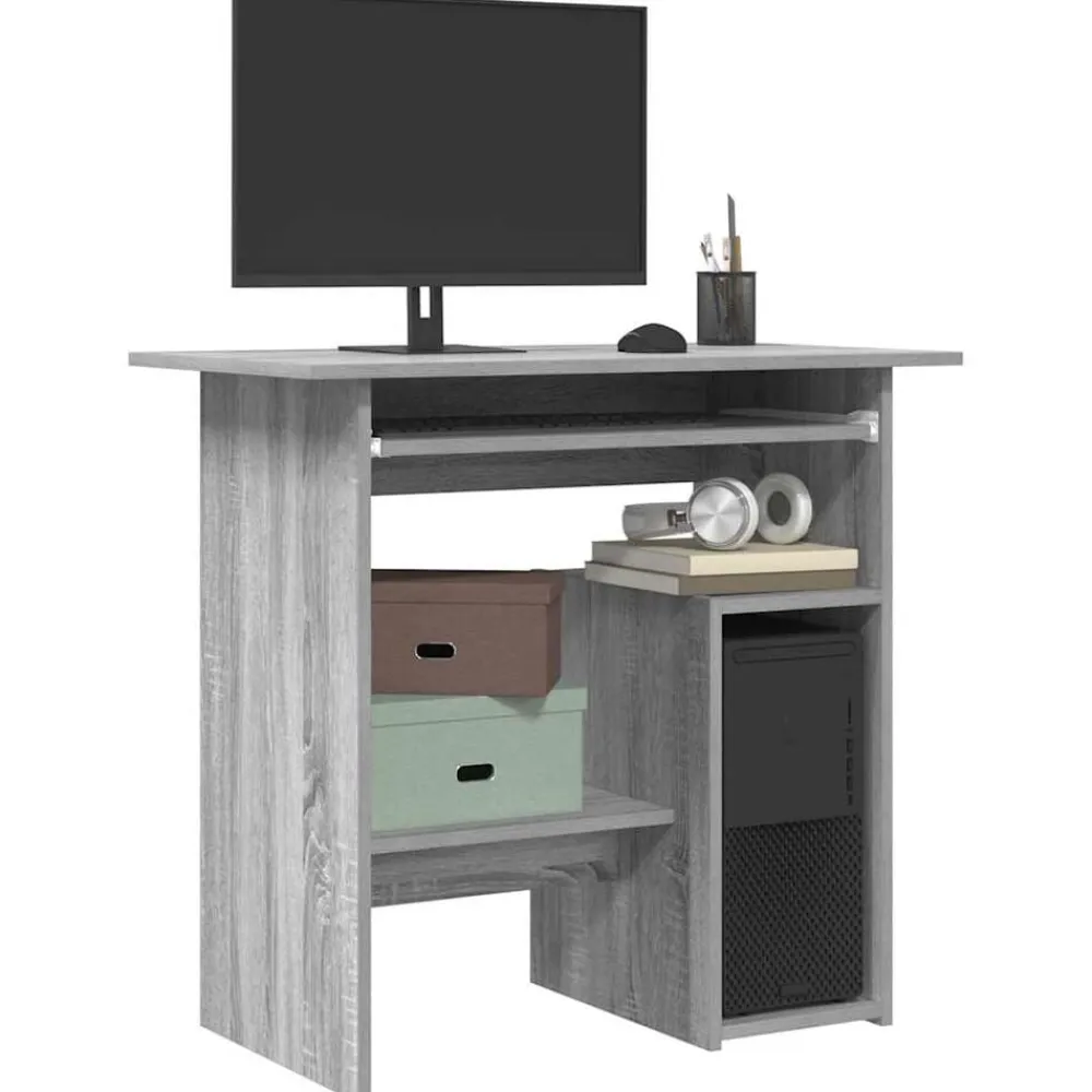 vidaXL Escritorio de madera contrachapada 80x45x74 cm Gris sonoma Online