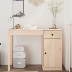 vidaXL Mobiliario De Oficina-Escritorio de madera maciza de pino 100x50x75 cm