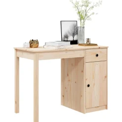 vidaXL Mobiliario De Oficina-Escritorio de madera maciza de pino 100x50x75 cm