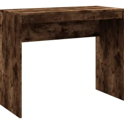 vidaXL Escritorio de madera contrachapada 90x40x72 cm Roble ahumado New