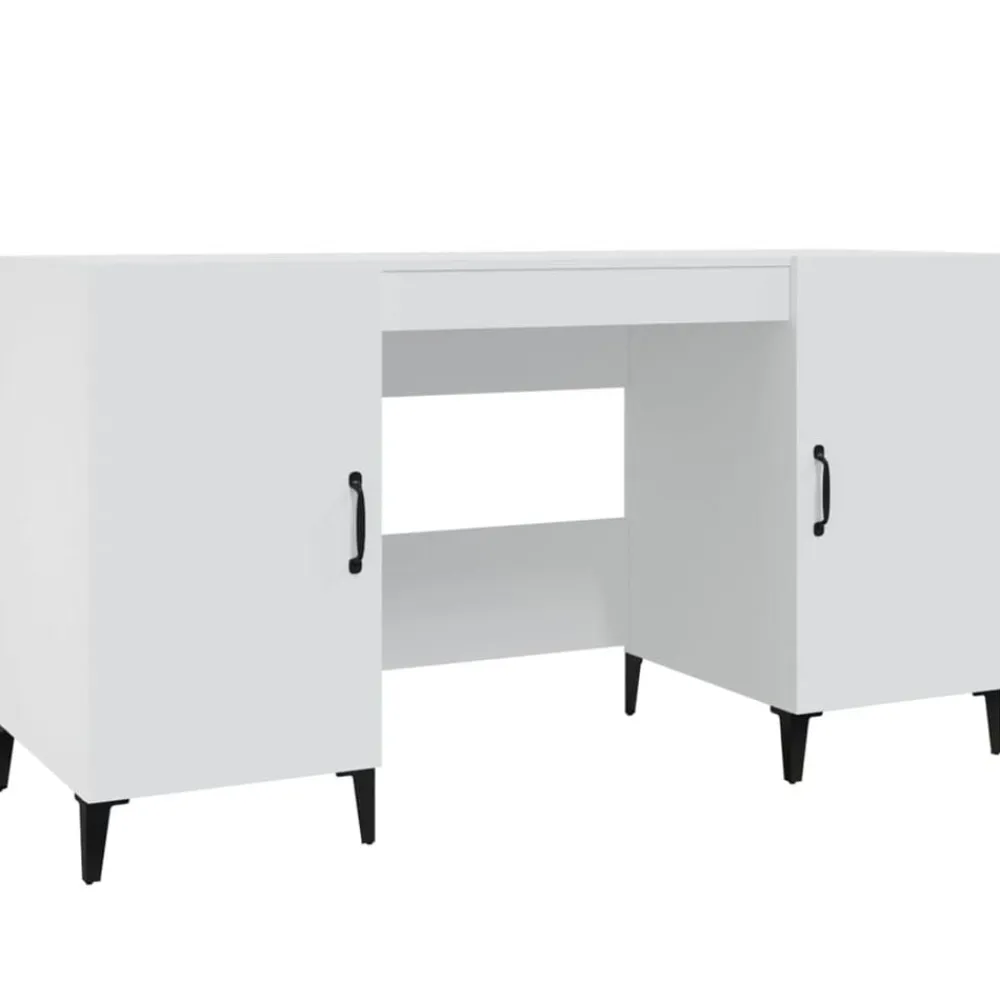 vidaXL Escritorio de madera contrachapada 140x50x75 cm Blanco Hot