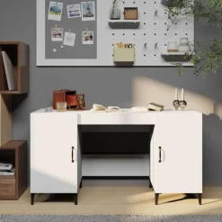 vidaXL Escritorio de madera contrachapada 140x50x75 cm Blanco Hot