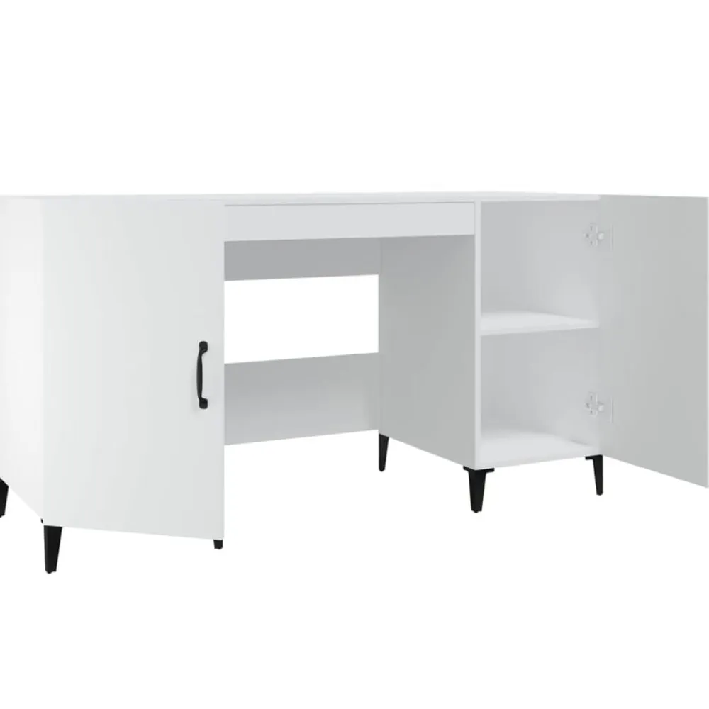 vidaXL Escritorio de madera contrachapada 140x50x75 cm Blanco Hot