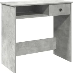 vidaXL Mobiliario De Oficina-Escritorio de madera contrachapada gris hormigón 80x40x75 cm
