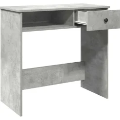 vidaXL Mobiliario De Oficina-Escritorio de madera contrachapada gris hormigón 80x40x75 cm