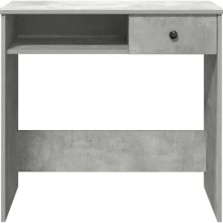 vidaXL Mobiliario De Oficina-Escritorio de madera contrachapada gris hormigón 80x40x75 cm