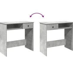 vidaXL Mobiliario De Oficina-Escritorio de madera contrachapada gris hormigón 80x40x75 cm