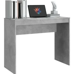 vidaXL Escritorio de madera contrachapada gris hormigón 90x40x72 cm Gris hormigón Best