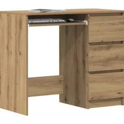 vidaXL Escritorio de madera de ingeniería 90x45x76 cm Roble artisan Outlet