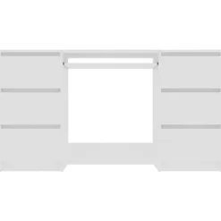 vidaXL Escritorio de madera contrachapada 140x50x77 cm Blanco Sale