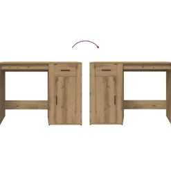 vidaXL Escritorio de madera de ingeniería 100x49x75 cm Roble artisan Online