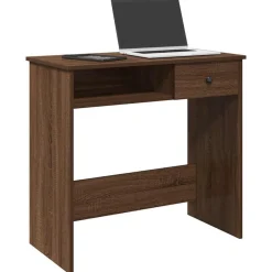 vidaXL Mobiliario De Oficina-Escritorio de madera de ingeniería roble marrón 80x40x75 cm