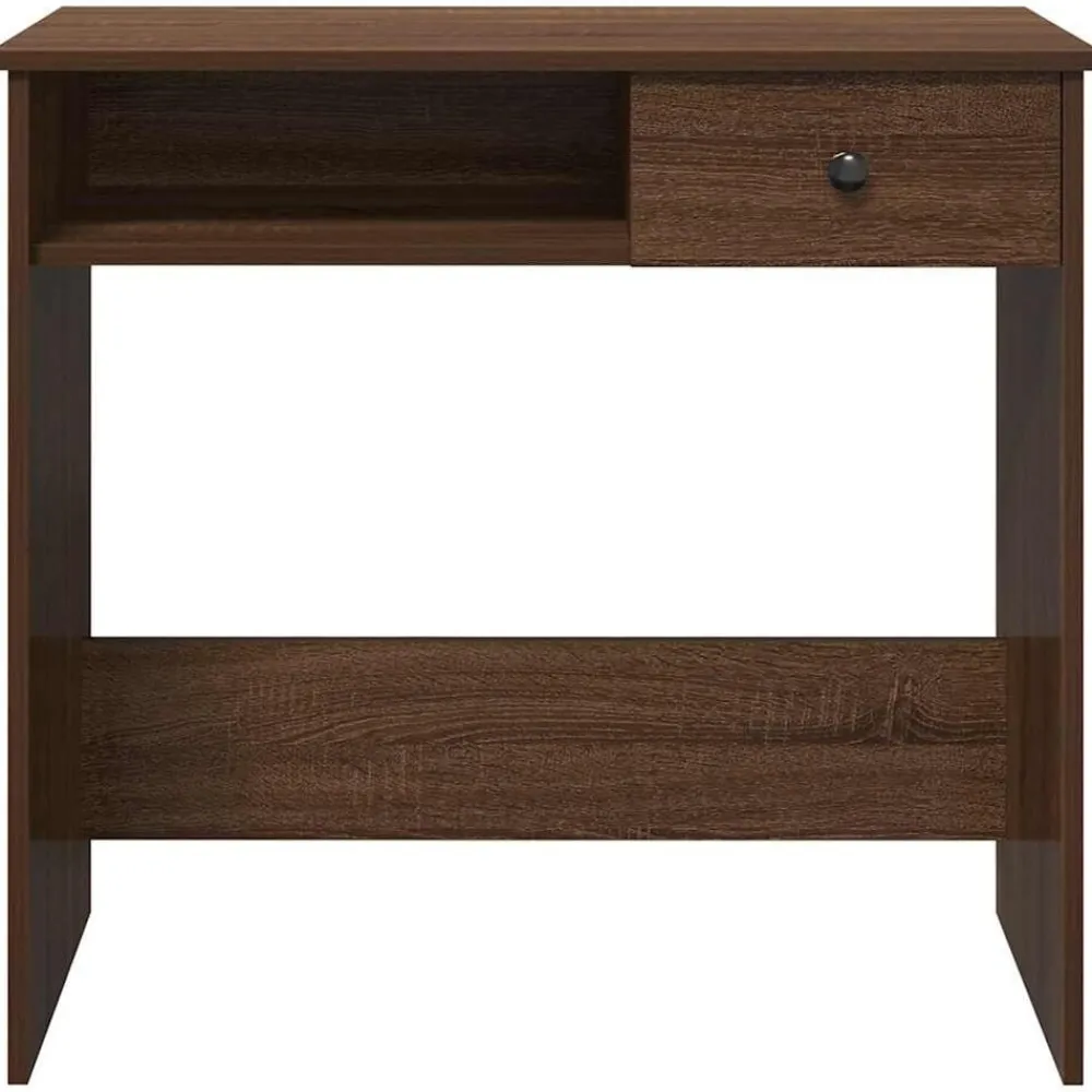 vidaXL Mobiliario De Oficina-Escritorio de madera de ingeniería roble marrón 80x40x75 cm