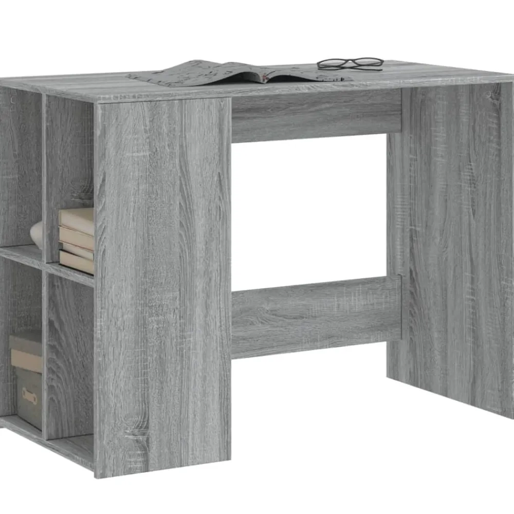 vidaXL Escritorio de madera de ingeniería 102x50x75 cm Gris sonoma Sale