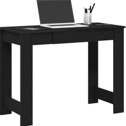 vidaXL Escritorio de madera contrachapada 100x45x75 cm Negro Sale